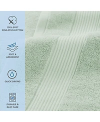 Arkwright Home Host and Bath Towels (4 Pack), Solid Color Options, 27x54 in, Double Stitched Edges, 600 Gsm, Soft Ringspun Cotton, Stylish Stripe