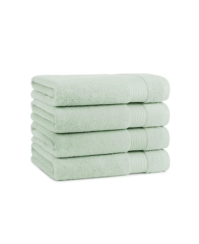 Arkwright Home Host and Bath Towels (4 Pack), Solid Color Options, 27x54 in, Double Stitched Edges, 600 Gsm, Soft Ringspun Cotton, Stylish Stripe