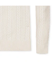 Hope & Henry Women's Organic Long Sleeve Fair Isle Cable Raglan Sweater
