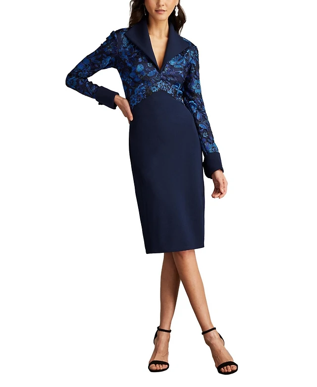 tadashi shoji cocktail dresses macy's Tadashi Shoji Women's Emille Embroidered Illusion Cocktail Dress