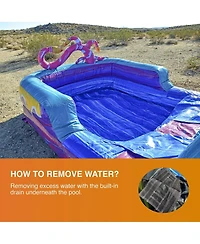 JumpOrange 15' Mystery Jungle Commercial Grade Water Slide with Detachable Deep Pool for Kids and Adults (with Blower), Outdoor Indoor, Wet Dry Use, T