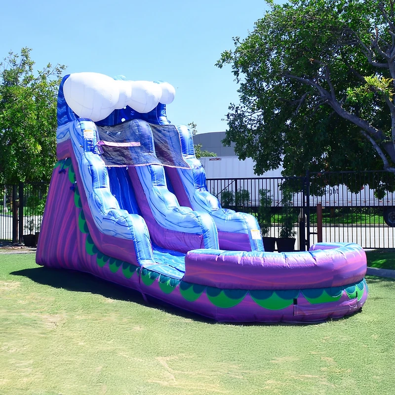 JumpOrange 15 Mermaid Water Slide Inflatable with Splash Pool, Commercial Grade, Big Kids and Adults, Tall Blow Up Waterslide, Outdoor Indoor, Wet Dry