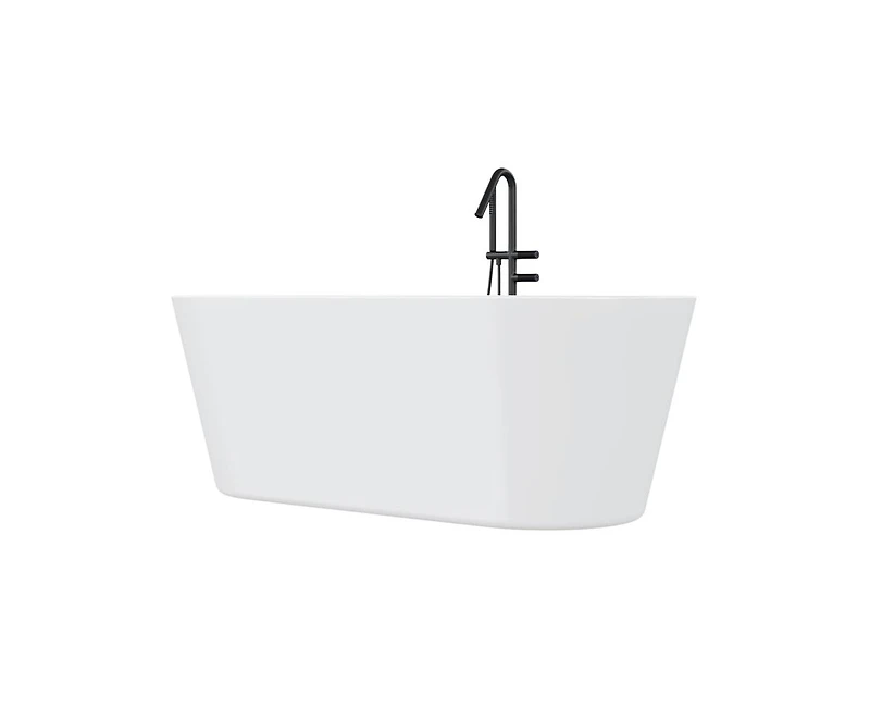 gaomon 67" Acrylic Freestanding Bathtub – Glossy White Soaking Tub With Chrome Overflow and Drain, Cupc Certified for Quality and Safety