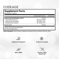 Codeage Glp-1 Probiotic+ - Live Probiotics Akkermansia, Clostridium, Bifidobacterium, Chicory Inulin Probiotic, Prebiotics & Postbiotics Supplement