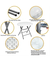 Sugift 32'' Circular Portable Folding Table