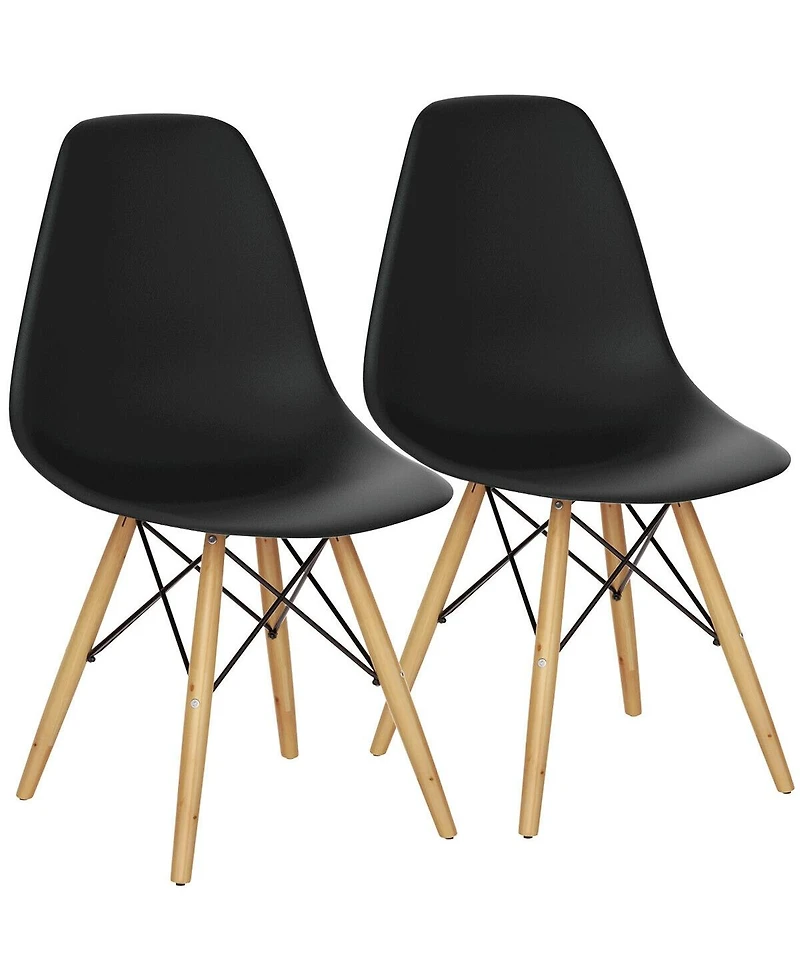 Inolait Set of 2 Mid-Century Modern Dsw Dining Side Chair