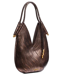 Donna Karan New York Baldwin Mini Metallic Snake Shoulder with Leather Wrapped Rounded Handle