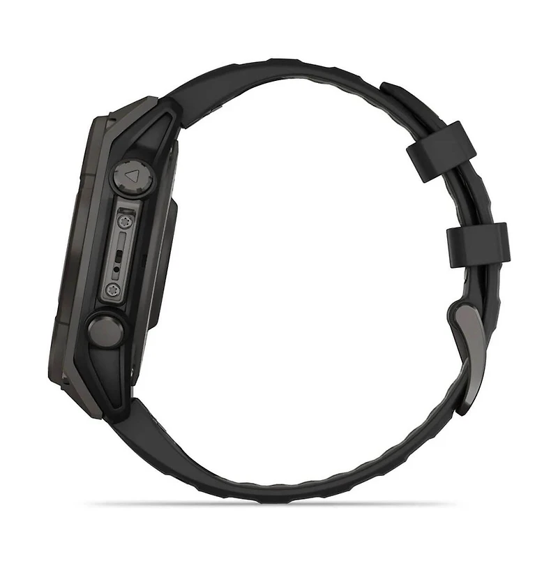 Garmin fenix 8 47mm, Saphire Solar, Outdoor & Fitness Gps Smartwatch, Carbon Gray Titanium Black, Black/Pebble Gray Band, Na