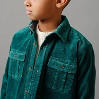 Hope & Henry Boys Long Sleeve Corduroy Button Down Shirt with Flap Pockets