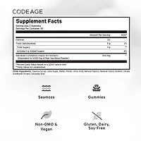 Codeage Irish Sea Moss Gummies Supplement - 300mg Irish Sea Moss Extract Equivalent to 3,000mg of Raw Sea Moss Powder - Delicious Strawberry Flavor