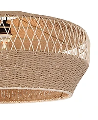 Regency Hill Matias 24 1/2" Modern Pendant Ceiling Light Fixture Dining Room Over Table Kitchen Island Hanging Brown Vine and Rope
