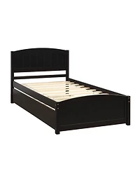 Slickblue Twin Size Platform Bed with Trundle for Space-Saving Sleep Solutions