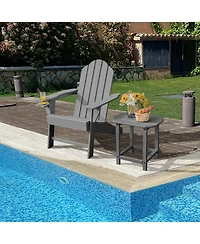 Vebreda Outdoor Adirondack Chair with Built-in Cup Holder for Backyard Porch