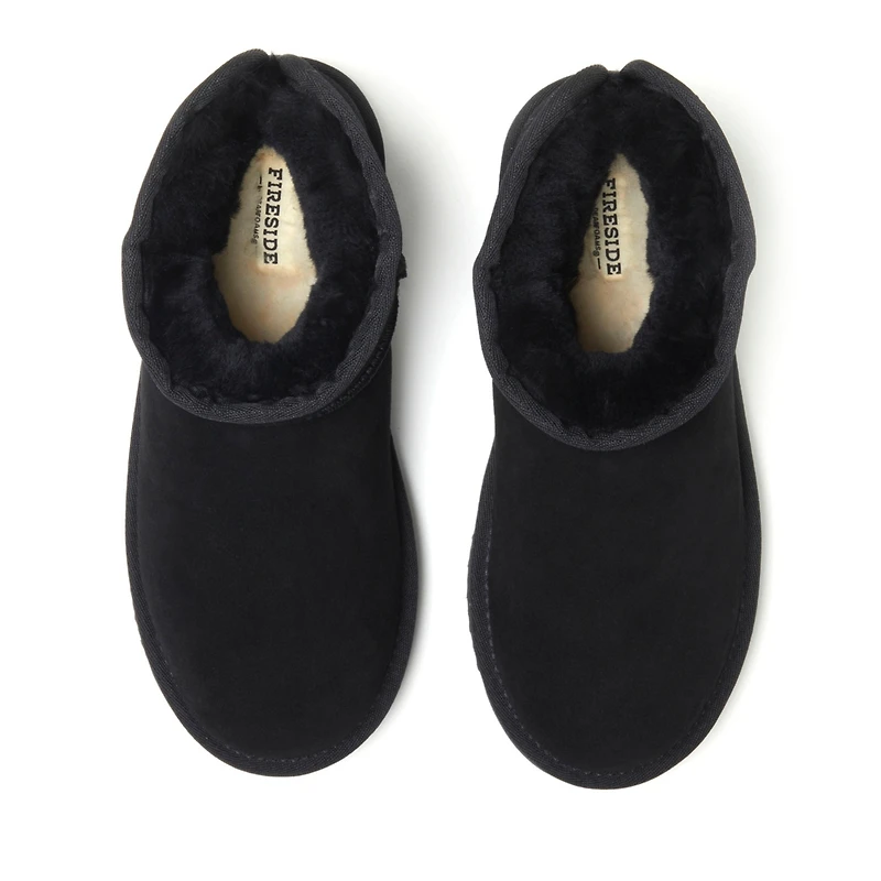 Fireside by Dearfoams Women's Riverland Genuine Shearling Micro Bootie