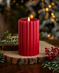 Seasonal Wide Ribbed Motion Flameless Candles, 4x6