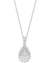 2-Pc. Set Diamond Teardrop Pendant Necklace & Matching Earrings (1 ct. t.w.) in Sterling Silver