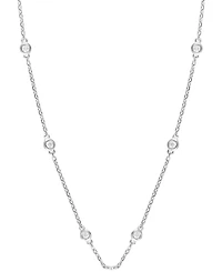 Diamond Bezel Station 18" Necklace (1/2 ct. t.w.) in 14k White Gold