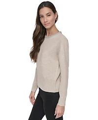 Dkny Jeans Petite Embellished Trim Sweater Top