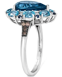 Le Vian Multi-Gemstone (4-1/2 ct. t.w.) & Diamond (1/6 ct. t.w.) Pear-Shape Ring in 14k White Gold