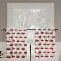 Christmas Pickup Truck Semi-Sheer Rod Pocket Kitchen Curtain Tier Pair