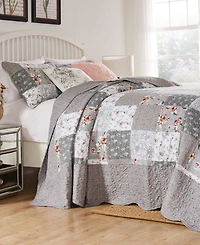 Greenland Home Fashions Giulia Floral Print 3-Pc. Bedspread Set, Queen