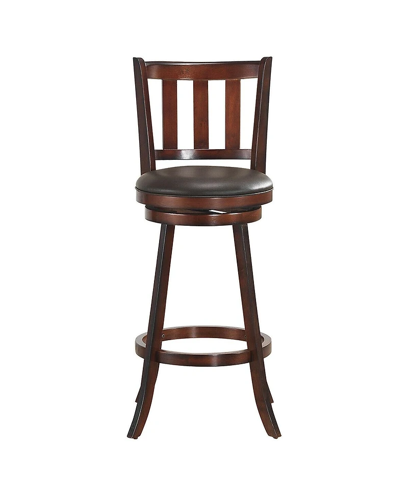 Sugift 2 Pieces 360 Degree Swivel Wooden Counter Height Bar Stool Set with Cushioned Seat