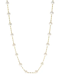 Effy Cultured Freshwater Pearl Station 18" Necklace 14k Gold (5-1/2mm)