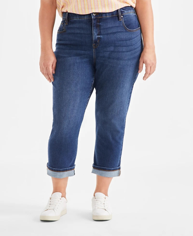 Style & Co Plus Mid-Rise Curvy Capri Jeans, Exclusively at Macy's