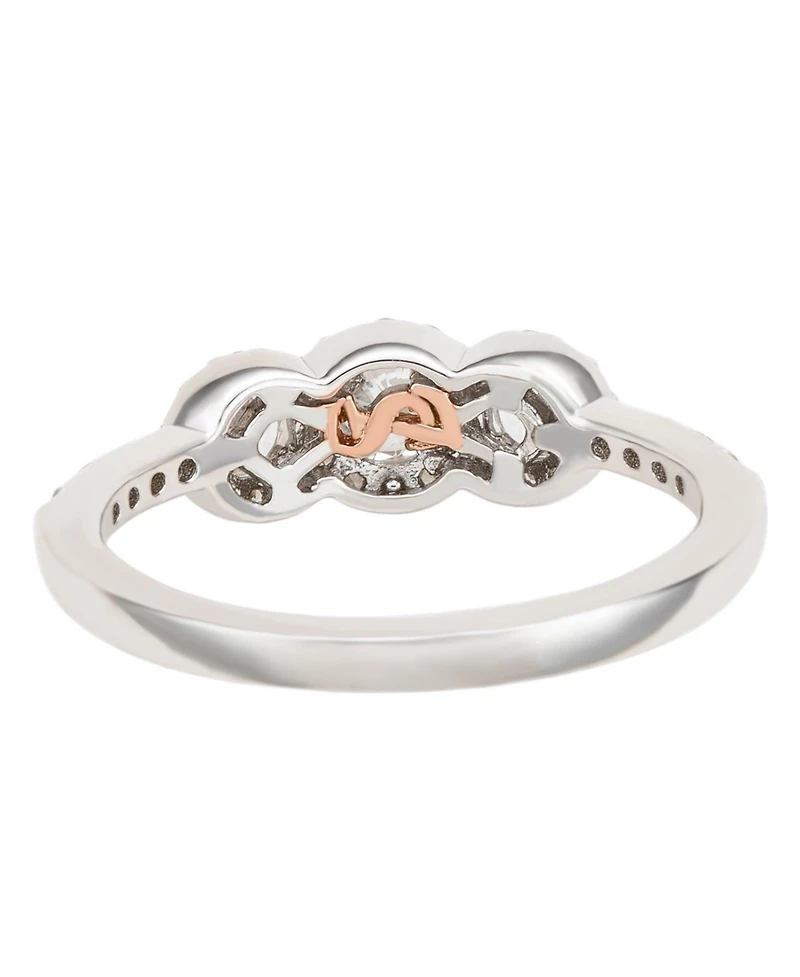 Suzy Levian Sterling Silver Cubic Zirconia Petite 3 Stone Ring