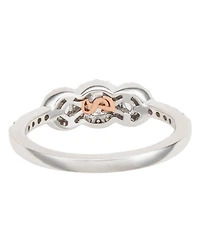 Suzy Levian Sterling Silver Cubic Zirconia Petite 3 Stone Ring