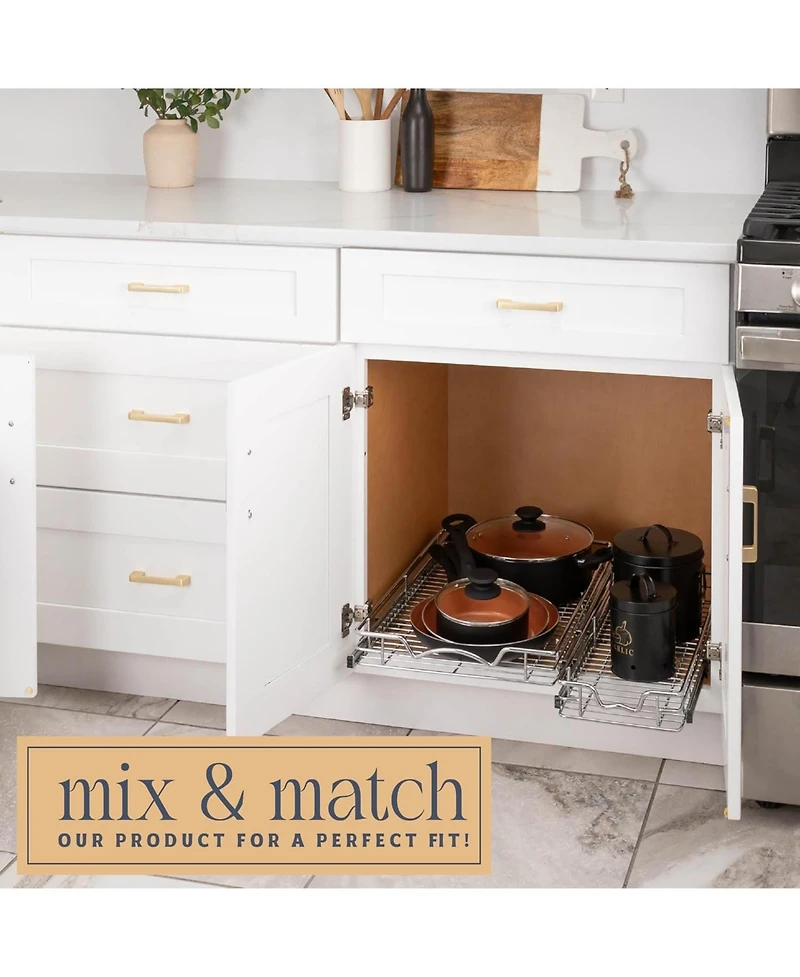 Florida Brands Pull Out Cabinet Organizer with Chrome Finish x 21 In
