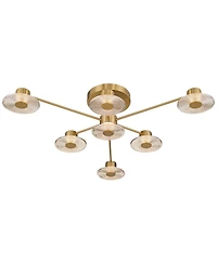 Possini Euro Design Chapman 33 1/2" Modern Semi Flush-Mount Ceiling Light Fixture Kitchen Sputnik 7-Light Led Warm Gold Finish