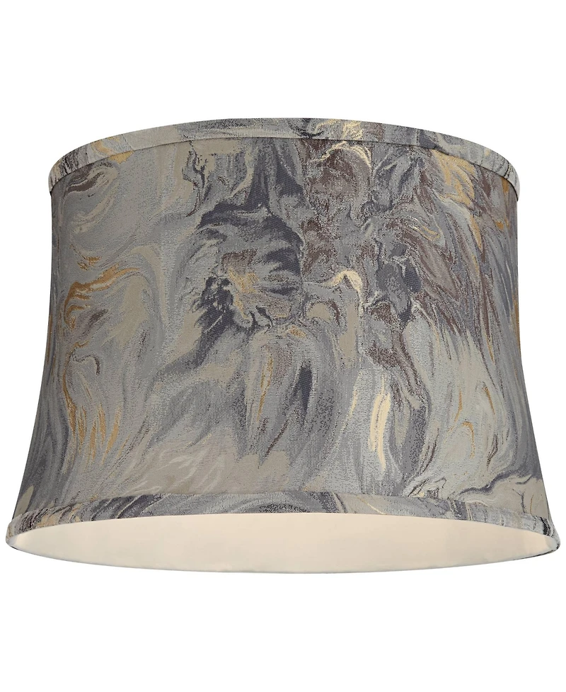 Springcrest 14" Top x 16" Bottom x 11" High x 11" Slant Print Lamp Shade Replacement Saba Cafe Drum Softback Washer Harp Finial