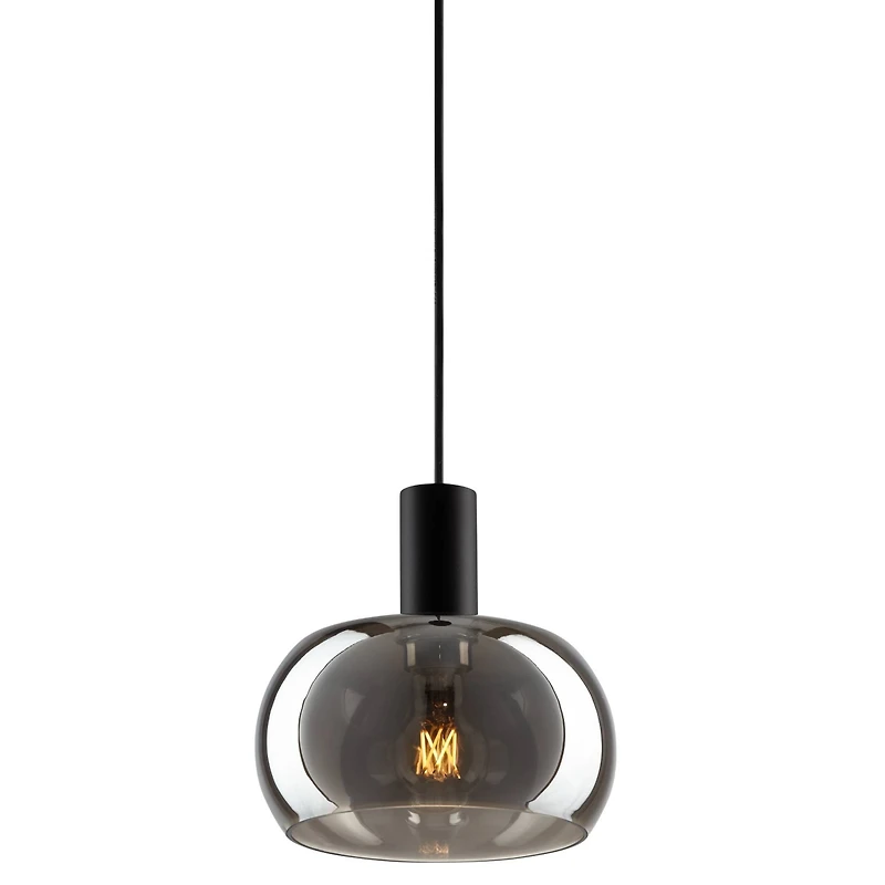 Possini Euro Design Rorie 8 1/2" Modern Pendant Ceiling Light Fixture Dining Room Over Table Kitchen Island Black Smoke Glass Mini