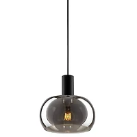 Possini Euro Design Rorie 8 1/2" Modern Pendant Ceiling Light Fixture Dining Room Over Table Kitchen Island Black Smoke Glass Mini