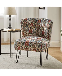 Sakari Contemporary and Classic Accent Chair with Floral Pattern