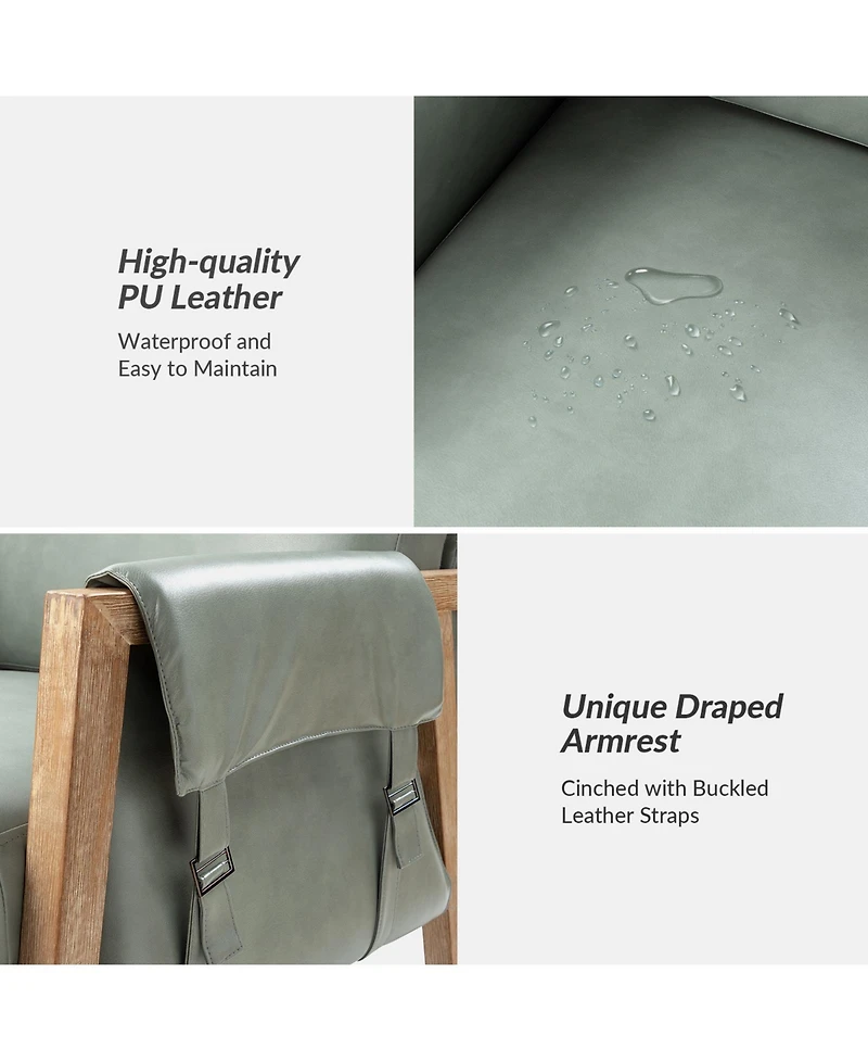 Olivia Farmhouse Armchair with Solid Wood Frame