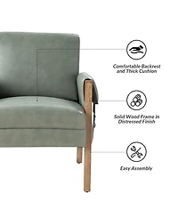 Olivia Farmhouse Armchair with Solid Wood Frame