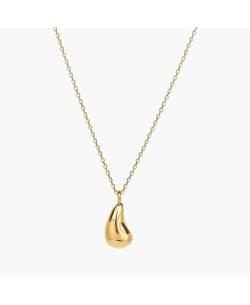 Sterling Silver 18k Gold Plated Jacqueline Teardrop Necklace – Lovely Gift Idea, Dainty Charm
