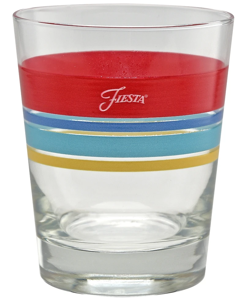 Fiesta Vibrant Edgeline Double Old-Fashioned Glass, Set of 4