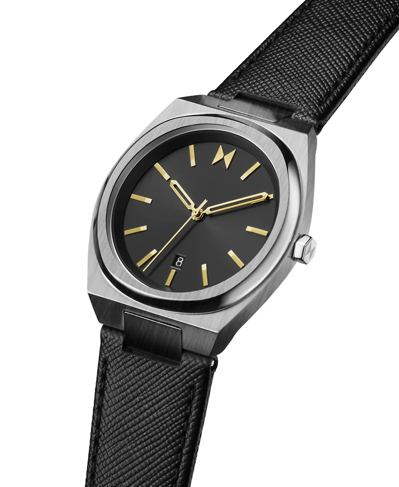 Mvmt Men's Odyssey Ii Black Leather Strap Watch ,40mm