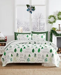 Avanti Christmas Trees Reversible 3-Pc. Quilt Set, Full/Queen