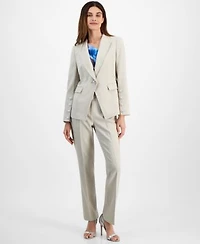 Tahari Asl Womens One Button Blazer Cowlneck Blouse Pants