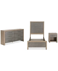 Portmore 3pc Twin Set (Panel Bed, Small Dresser & 1-Drawer Nightstand with soft close drawers), Created for Macy's