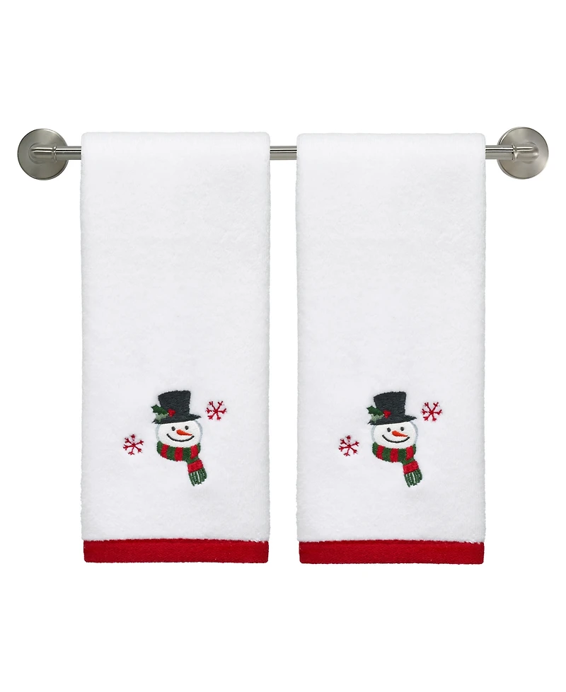 Avanti Winter Snowman Cotton Fingertip Towel, 18" x 11"