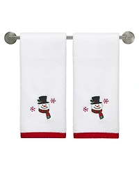 Avanti Winter Snowman Cotton Fingertip Towel, 18" x 11"