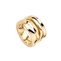 UNOde50 18k Gold Plated Irregular Metal Alloy Ring