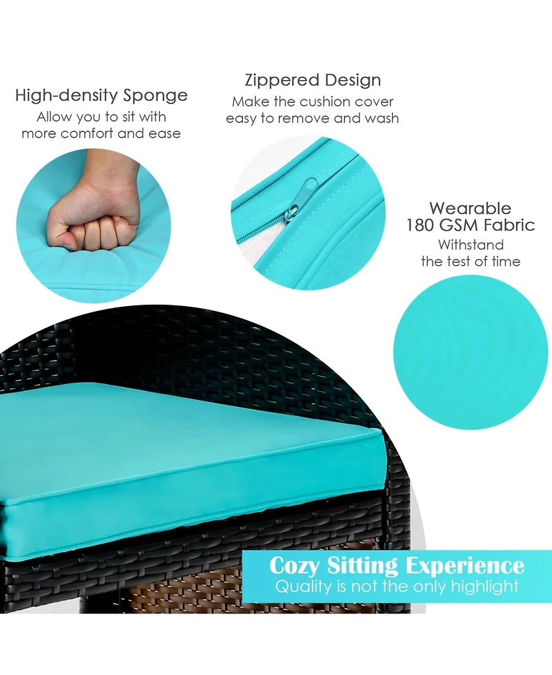 Vebreda Sugift 4 Pieces Patio Rattan Cushioned Furniture Set