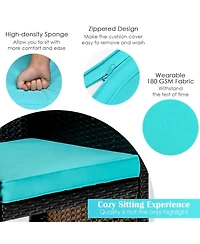 Vebreda Sugift 4 Pieces Patio Rattan Cushioned Furniture Set