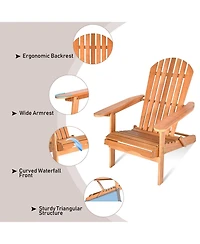 Vebreda Eucalyptus Chair Foldable Outdoor Wood Lounger Chair